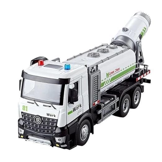 Cojuz Unbreakable Metal Fire Truck Toy: Pull Back Action, Lights, Sounds & Water Spray for Kids - Engineering Vehicle Gift (Multicolor)