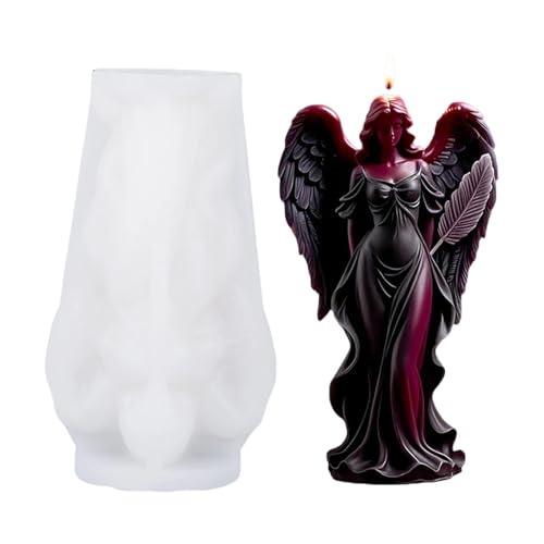 Angelic Girl Shape Silicone Mold for Scented Wing Goddesses Sculpture Resin Casting Craft Supplies Easy Releases Silicone Mold