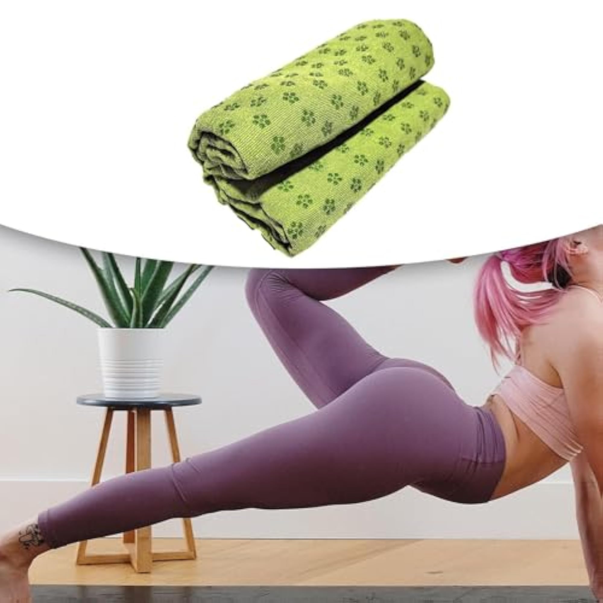 Green Yoga Towel, Hot Yoga Mat Towel