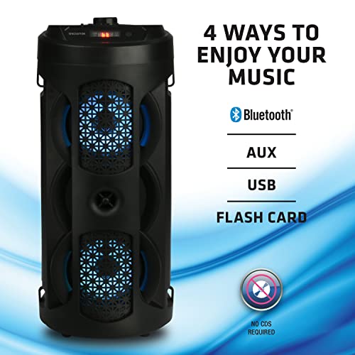 Singsation 5.0 Bluetooth Karaoke Machine, 2 4" Dynamic Driver Loudsound Speakers, Two Microphones, Led Light Show, Karaoke Machine For Kids And Adults #TOP3