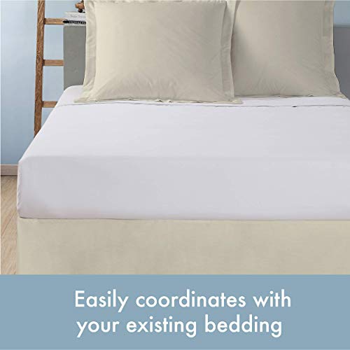 Today’s Home Classic Tailored Bed Skirt Dust Ruffle, Cotton Blend Design, 14" Drop Length, Queen, Ivory #TOP4