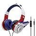 Price comparison product image VCOM Kids Headphones for Boys, Adjustable Over Ear Children Headsets Stereo Earphones with Microphone & Volume Limited, 3.5MM Audio Jack Compatible for Smartphone Laptop PC iPad Kindle Tablet (Blue)