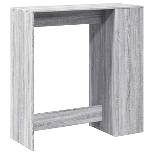 Moderna mesa alta de madera con estantes integrados gris Sonoma 8