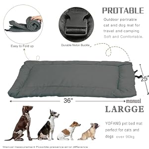 Outdoor Travel Dog Bed Waterproof Anti-Slip,Portable Roll Up Dog Beds for Camping,Durable Ripstop 1200D Nylon Fabric Dog Crate Pad Easy to Clean for Car,Sofa and Cage,deep grey,36"x25" Outdoor Travel Dog Bed Waterproof Anti-Slip,Portable Roll Up Dog Beds for Camping,Durable Ripstop 1200D Nylon Fabric Dog Crate Pad Easy to Clean for Car,Sofa and Cage,deep grey,36โณx25โณ