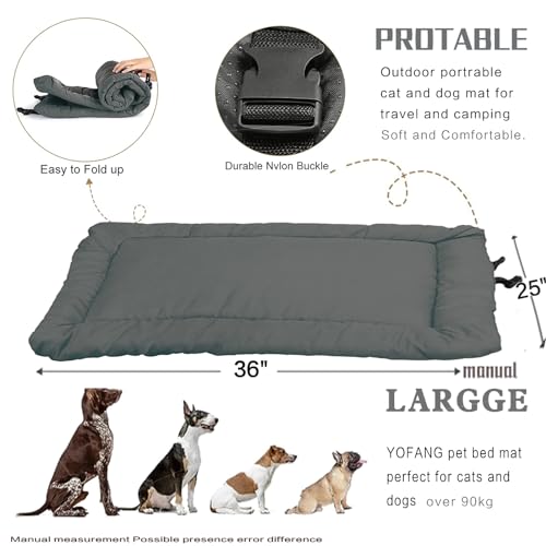 Outdoor Travel Dog Bed Waterproof Anti-Slip,Portable Roll Up Dog Beds for Camping,Durable Ripstop 1200D Nylon Fabric Dog Crate Pad Easy to Clean for Car,Sofa and Cage,deep grey,36โณx25โณ Outdoor Travel Dog Bed Waterproof Anti-Slip,Portable Roll Up Dog Beds for Camping,Durable Ripstop 1200D Nylon Fabric Dog Crate Pad Easy to Clean for Car,Sofa and Cage,deep grey,36โณx25โณ