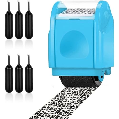 BAAQII 1 Pcs Wide Identity Theft Protection Roller Stamp with 6 Ink Refills, Information Blocker Confidential Set, Data Defender Protect for Privacy and ID Account Address Security