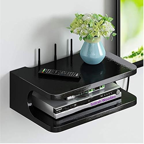 Image of Sidrah Floating TV Shelf TV Stand Wall Mounted Media Console Shelf for Cable Box /DVD Player /Game Console Living Room Floating Wall Black