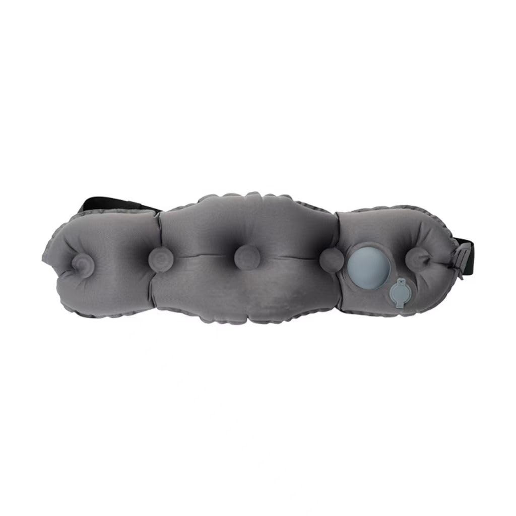Almohada de Viaje Inflable en U Cojín Cervical Portátil Ajustable para Avión Oficina Siesta 66x16x9cm(Pillow Grey)