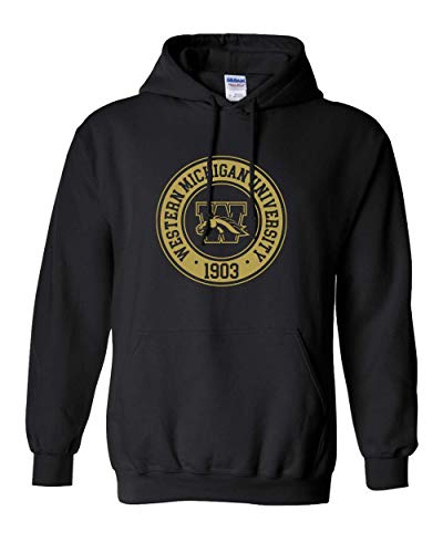CreateMyTee | Western Michigan Circle One Color Hooded Sweatshirt |