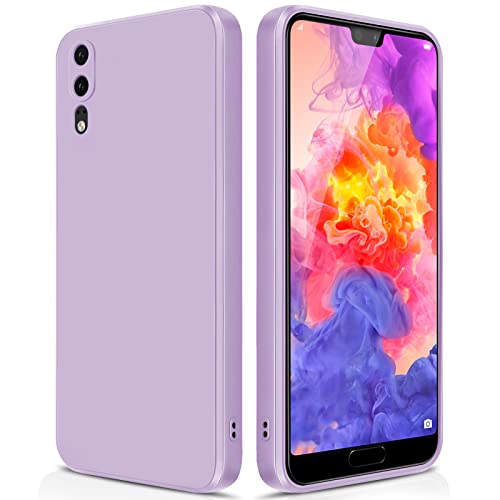 GiiYoon Hülle Kompatibel mit Huawei P20, Hochwertiges Liquid Silicone Hülle, R&umschutz Handyhülle, Kratzfestes Weiches Mikrofaserfutter- Lila
