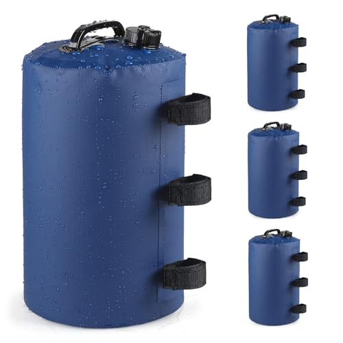 SWAWIS 4 Pièces Poids pour Tonnelle 10L PVC Sac de Lestage pour Pieds de Tente Pop-up Poids Tonnelles de Jardin Exterieur avec Dispositif Anti-Reflux pour...