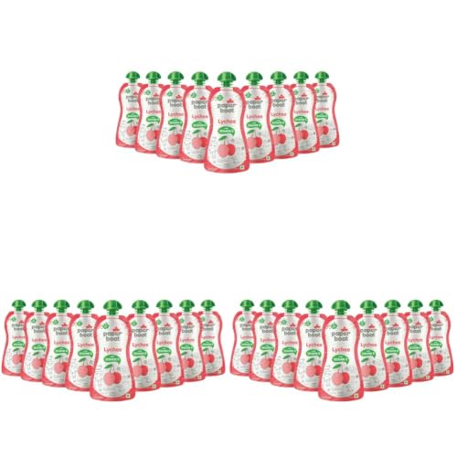 Image of Paper Boat Lychee Juice, Litchi Jelly Drink Enriched with Vitamin D, No Added Preservatives and Colours (Pack of 27, 150ml each), Pink