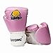 longeek Guantes de boxeo para niños de 4 onzas para niños de 3 a 15 años de piel sintética (rosa)