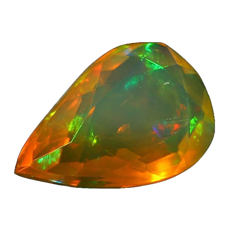 Opale éthiopienne facettée OPAL-4297, pierre naturelle multi-feu pour fabrication de bijoux