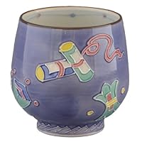 Amazon.co.jp: 京焼 清水焼 昇峰窯 湯呑 大 交趾花尽くし (紫) A5-3大