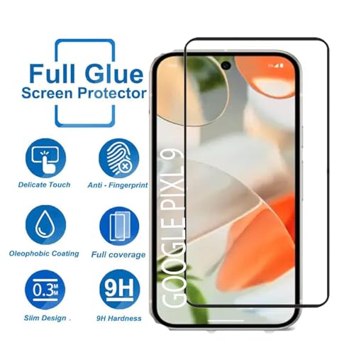 Image of DD SON Edge to Edge Tempered Glass for Google Pixel 9 5G and Google Pixel 9 Pro 5G (6.3 Inch) with Easy Self Installation Kit | Black
