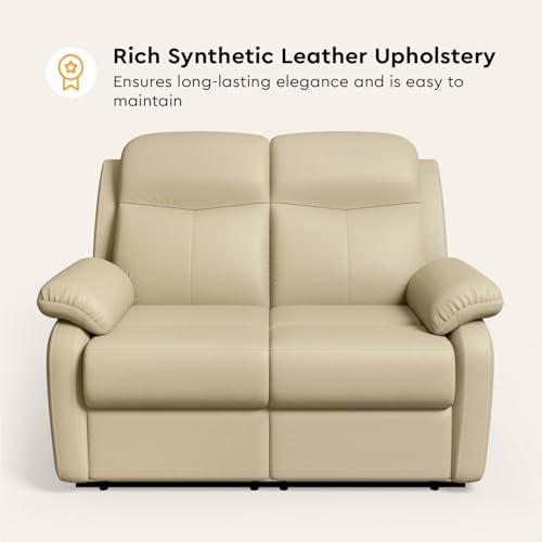 Image of Interio by Godrej Alpine Manual 2-Seater Synthetic Leather Recliner Sofa
