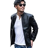 [キャバリア] VICCI メンズ ユニセックス ライダースジャケット 革ジャン シングル PU レザー ジップ VISH19-12 46(L) BLK(ブラック)