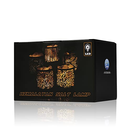 Sunya Himalayan Salt Lamp - Metal Basket With 5 Led Bulbs, Pink Rock Salt Lamp Night Light With Usb Power Cable. Box Package (Sand Sea) #TOP7