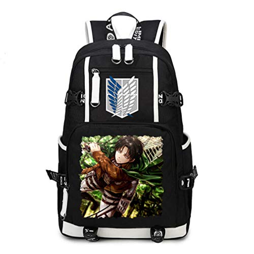 Bolsa de lona de gran capacidad y mochila de PU para portátil de la marca Attack Titan