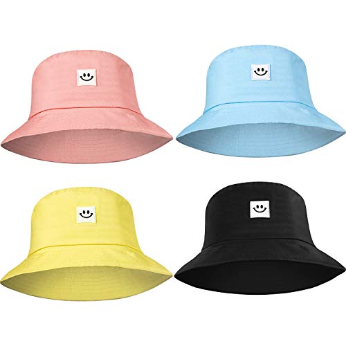 Smiling face bucket hat cute bucket cap beach sun hat summer trav…