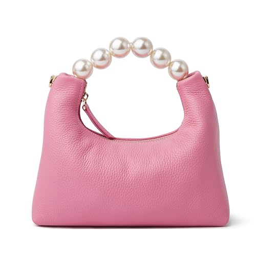 Image of DORIS&JACKY Small Top Handle Clutch Purse for Women, Designer Evening Bag With Pearl Tote Handle and Chain Strap
