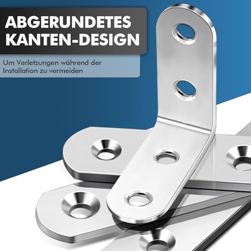 shinfly Winkelverbinder, 20 Stück 20 x 20 mm, Winkel Metall 90 Grad mit 45 Stück Schrauben, Edelstahl MetallWinkel L Klammern , für Möbel, Stuhl, Tisch, Fenster, Winkel Bracket