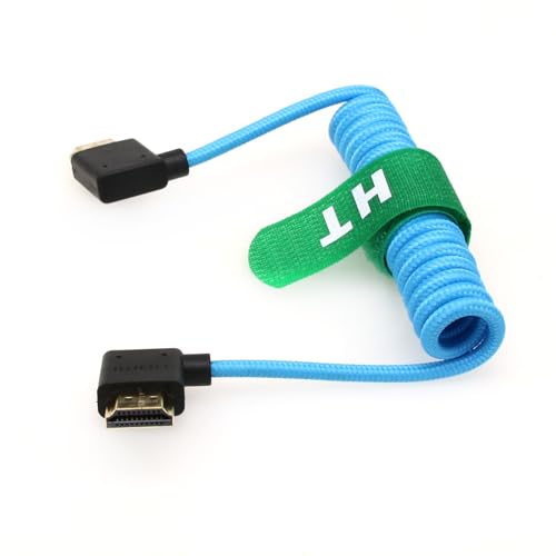 Image of 4K 120hz 60p 8K 30p HDMI 2.1 Cable Right Left Angle for Ninja V SmallHD BMPCC 6K Feelworld Panasonic Sony Canon Nikon ZCAM Camera