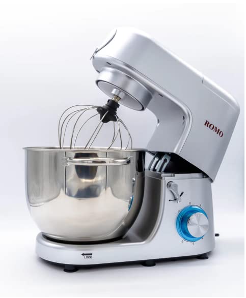 Suinga - Amasadora, batidora y picadora de carne 1500W. Procesador Alimentos Profesional 7L, 6 velocidades. Color gris