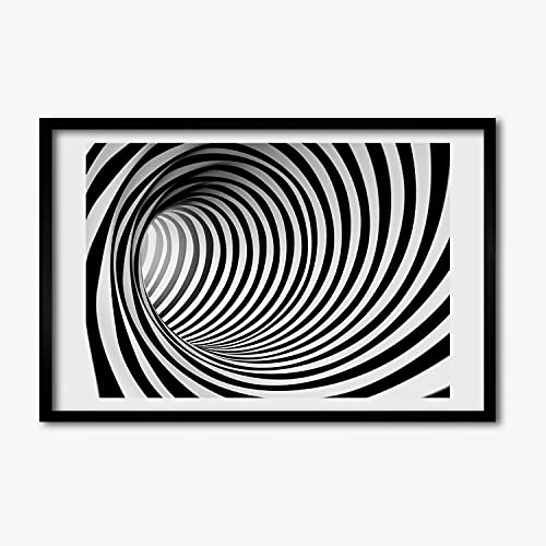 Affiche tunel 3D Tulup Tableau Moderne Cadre en Bois Décoratif Peinture MDF 60x40 cm