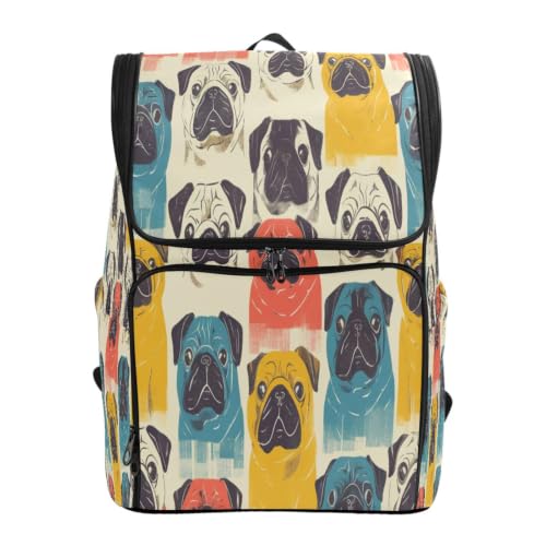 Sac à dos carlin mignon de grande capacité pour étudiants filles et garçons
