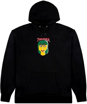 Spitfire Thrasher Skateboard Magazine Hooded Sweatshirt Talk Shhh By Gonz Skate Sweatshirt, Black, Size Large