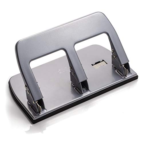 Officemate 3 Hole Punch with Ergonomic Handle, 30 Sheet Capacity, Silver (90155)