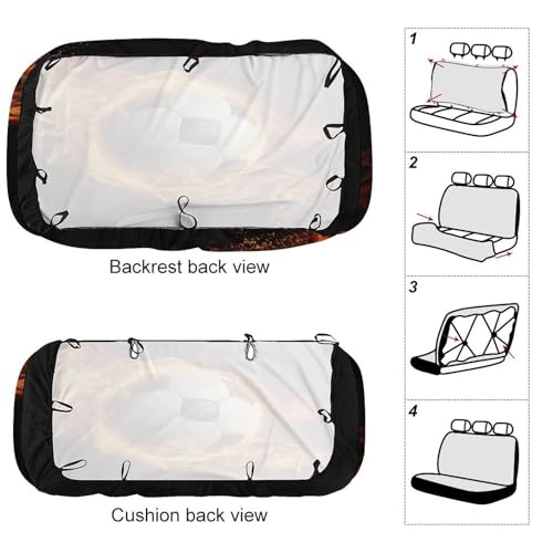 Fundas de asiento de coche lavables para perros con estampado de fútbol 3