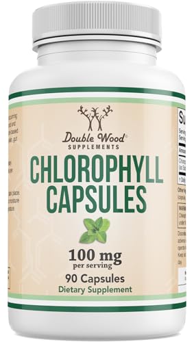Chlorophyll Capsules - for Digestion Gut Health Energy and Detox - Vegan Safe (Rich Full Texture and Taste Not Watered Down) 90 Capsules by Double Wood