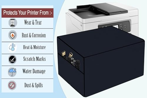 Image of The Furnishing Tree Polyester Waterproof & Dustproof Printer Cover - Compatible with Auto Duplex Laser Brother DCP-L2640DW Printers, Heavy-Duty blue Polyester , Dimensions in DxWxH - ( 40x42x26 CM)