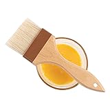 Restaurantware Pastry Tek 3 Inch Wide Buttering Brush 1 Boar Bristle Pastry Brush - Hardwood Handle Built-In Hanging Hole Wood Basting Brush Sturdy Ferrule For Glazing And Basting