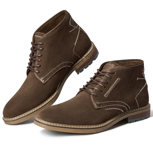 Image of Arkbird Mens Chukka Dress Boots Genuine Leather Suede Classic Fashion Casual Ankle Lace-up Dress Boots for Men