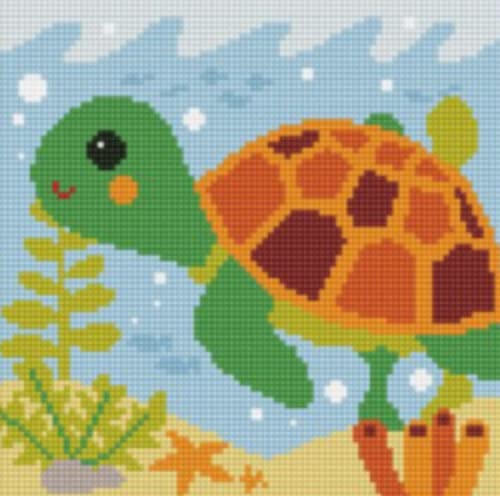 Kit Point de Croix Tortue de Mer Broderie Estampée 11CT 40x50 cm