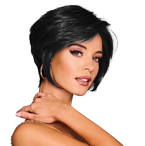 GABOR Best In Class Layered Chin-Length Boycut Wig by Hairuwear, Average Cap, GF1-2 Double Espresso