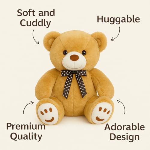 Image of ZEXSAZONE Toy Cute Brown Colored Huggable Teddy Bear | 32 cm | Plushie Soft Toys for Kids | Plush Soft Toys for Baby Boys and Girls Kids - Teddy | Best Valentine Gift (Browm)