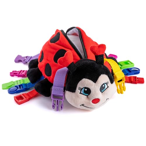 Buckle Toys "Becky" Ladybug - Toddler Early Learning Basic Life Skills Children's Plush Travel Activity