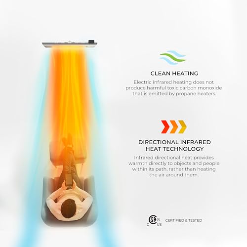 Kenmore Wall Mouted Electric Outdoor Heater for Outdoor Patios or Decks, 3 Heat Levels, 1500W Instant Heating, 24h Timer, Waterproof, Remote Included, Wall-Mouting Brackers Included - image 3