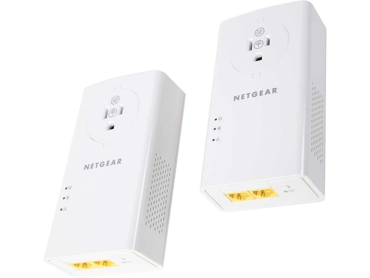 NETGEAR Powerline - Kit adattatore da parete 2000 Mbps, 2 porte Gigabit Ethernet con passthrough + uscita extra (PLP2000-100PAS)