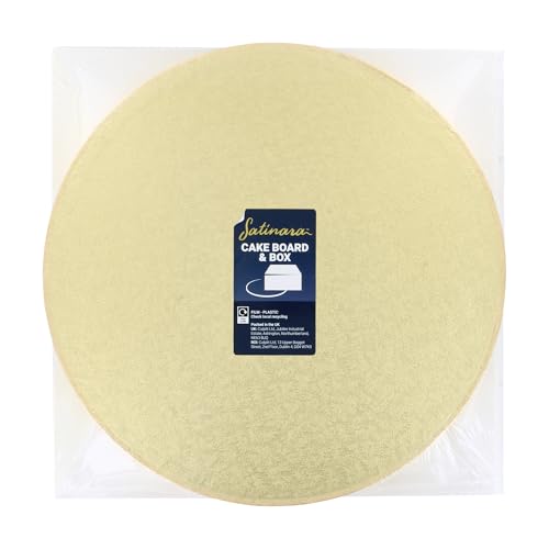 Satinara 8" Pale Gold Board & Tall Box Set | Premium Cake Box & Gold Drum, Transport, Gift, & Store In Style | Decorated & Tiered Cakes - Image 5