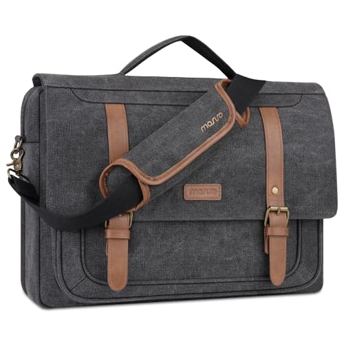 MOSISO Bandolera Grande para Hombre, 15-15,6 Pulgadas Ordenador Bolsos Portátil para Trabajo Viajes Negocios, Bolsos Bandolera Tipo Cartera Maletín Bandolera para Universidad Profesores,Gris Espacial