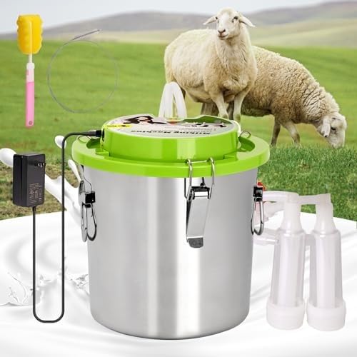 Ordeñadora, succión directa, capacidad de 8L/12L, succión ajustable, función de parada automática, ordeñadora eléctrica portátil para cabras y vacas, ideal para granjas pequeñas