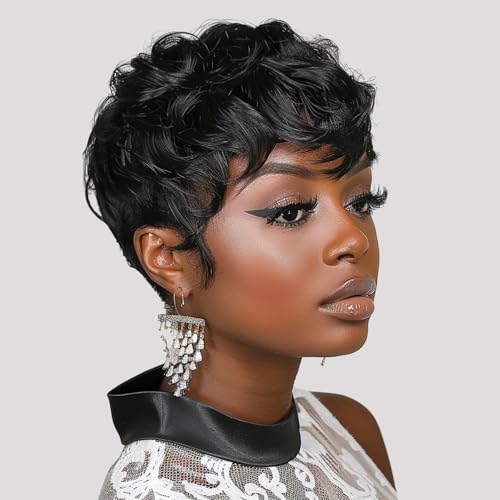 100% Human Hair Short Wigs for Black Women Short Curly