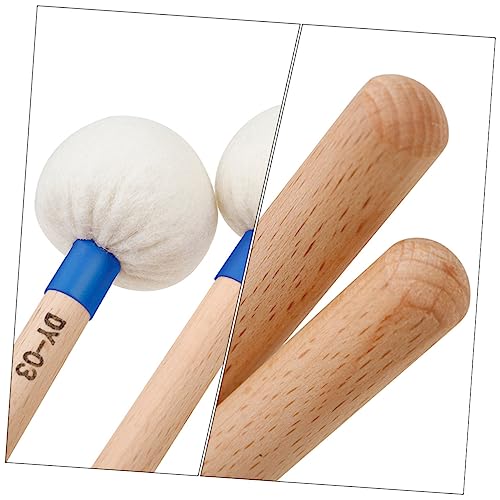 Baquetas de fieltro ERINGOGO, 2 piezas, con mango de madera y color azul, para instrumentos de percusión, clases de música y meditación sonora miniatura 6