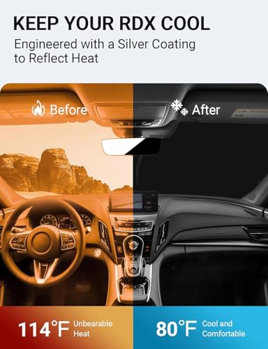 Image of Proadsy Windshield Sun Shade Custom Fit Acura RDX 2019-2024 2025 2026 4-Layer Foldable Front Sunshade Protector Sun Visor Blocks UV Rays Keep Car Cooler